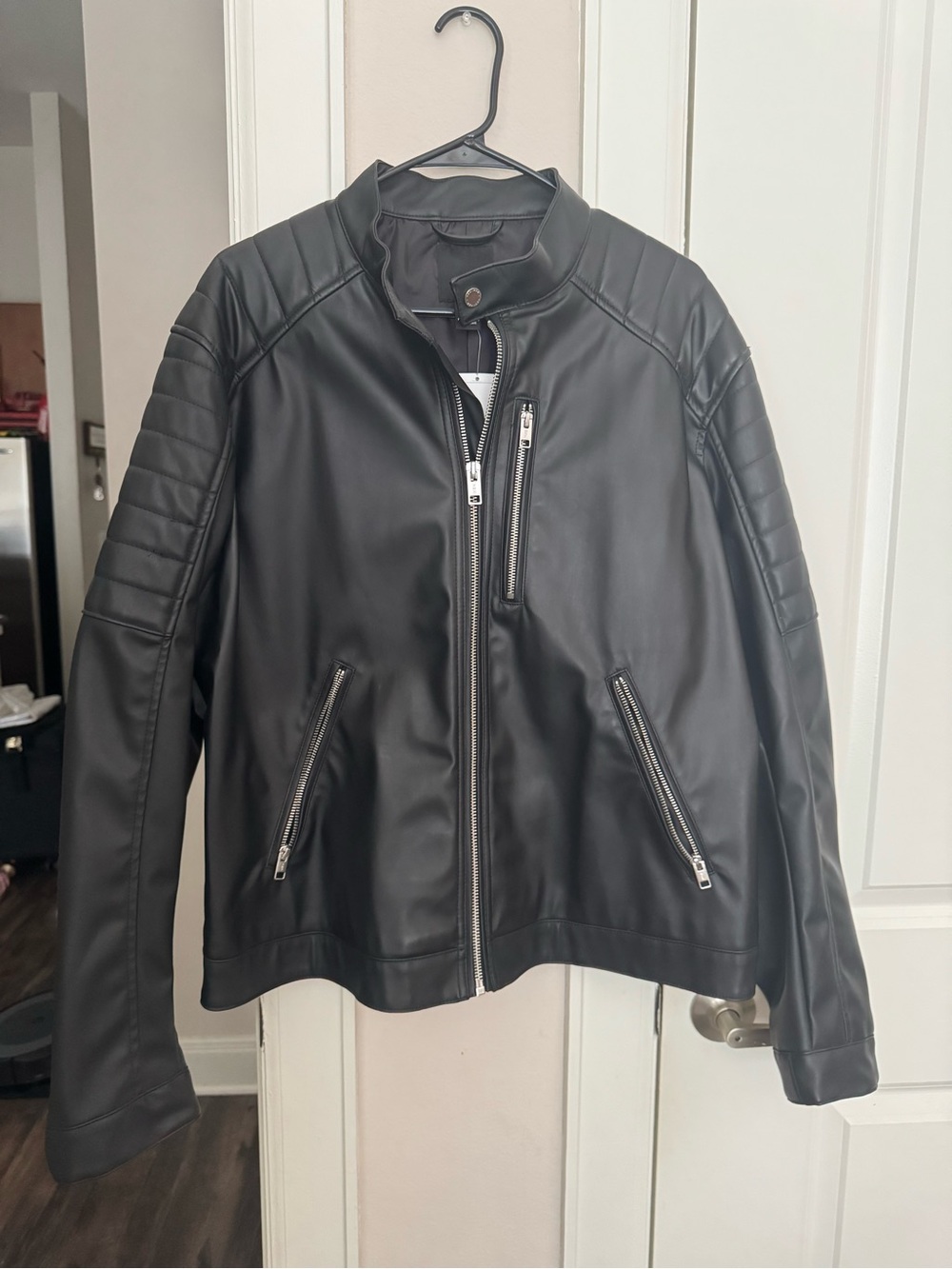 H&M Black Faux Leather Jacket